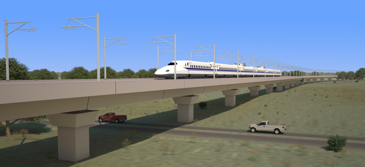 Rendering of a high-speed train.