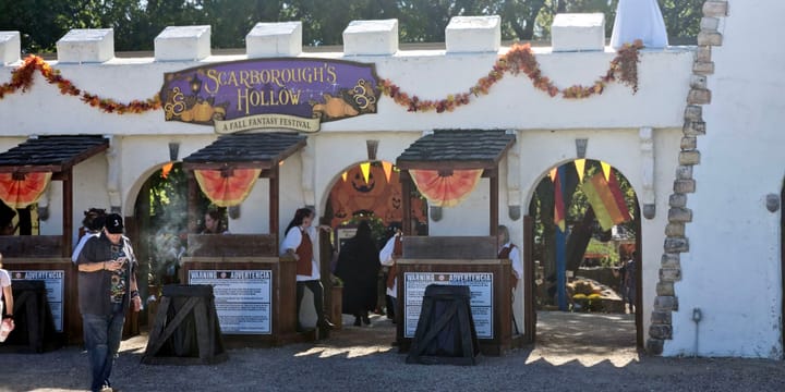 A photo of the front gates at Scarborough Hollow in Waxahachie.